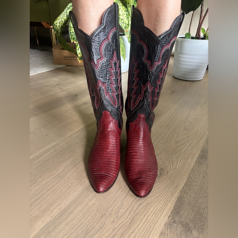Vintage Panhandle Slim Leather Cowboy Boots 90s Handmade
